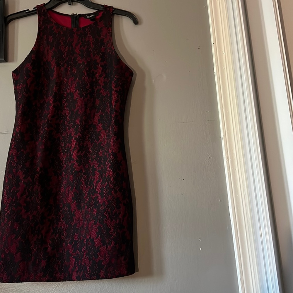 Black lace and red dress